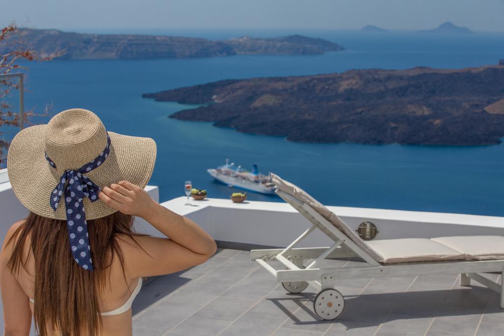 Karpimo Horizon - Caldera View With Private Hot Tub Villa Firosztefáni Kültér fotó